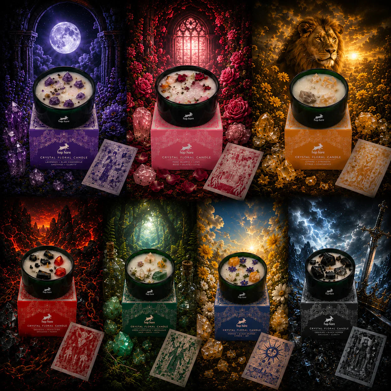 Hop Hare Crystal Intention Candles