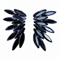 Jet Black Vintage Glass Earrings - Fairies