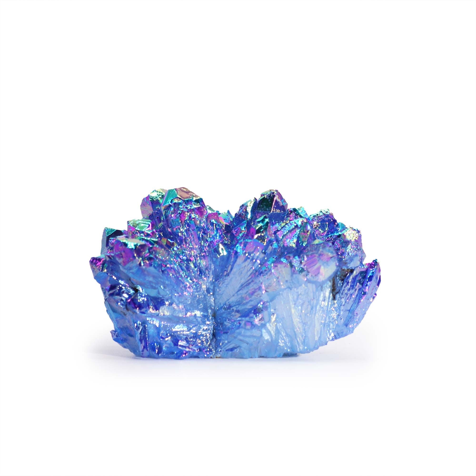 Enhanced Natural Quartz Cluster - Aura Aqua Halo Quartz (Approx. 7–10 cm)