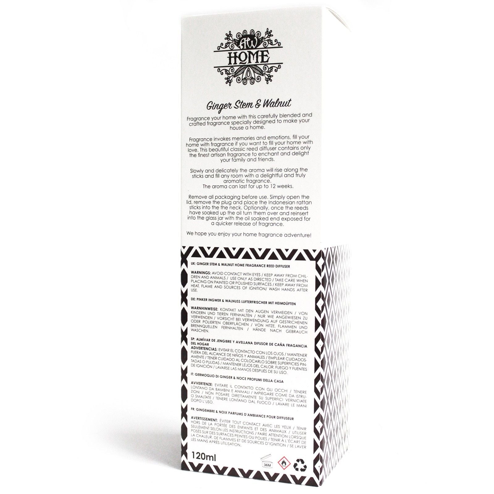 Reed Diffuser 120 ml – Ginger Stem & Walnut