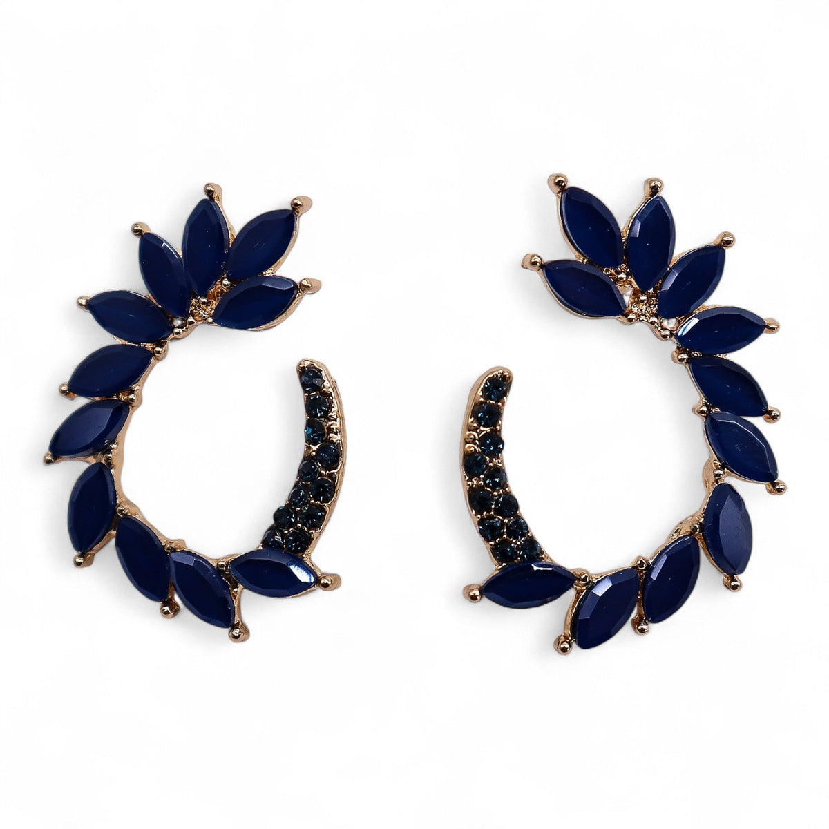 Royal Blue Vintage Glass Earrings - Loop