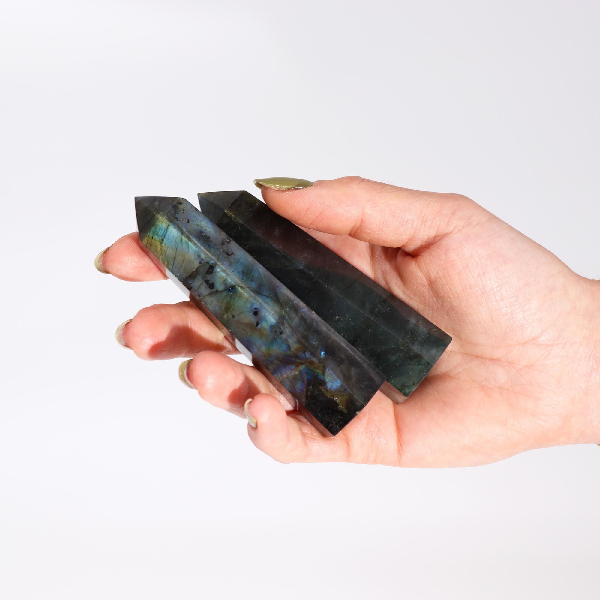 Madagascar Labradorite Point (Approx. 80–90 mm)