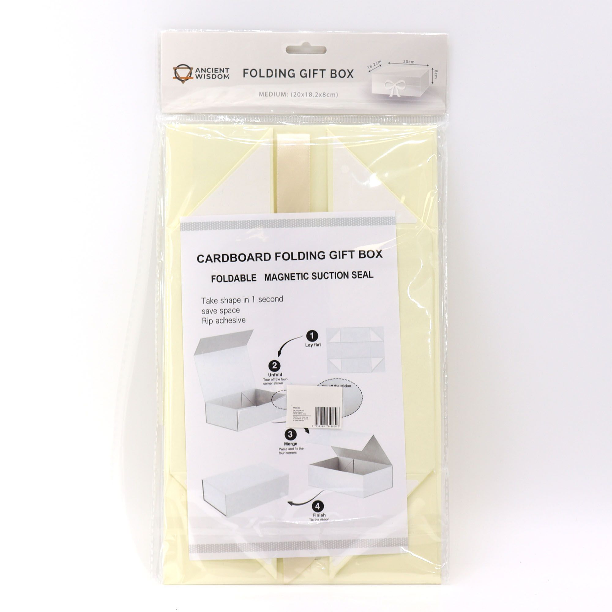 Flat Pack Gift Box - Medium Square - Ivory