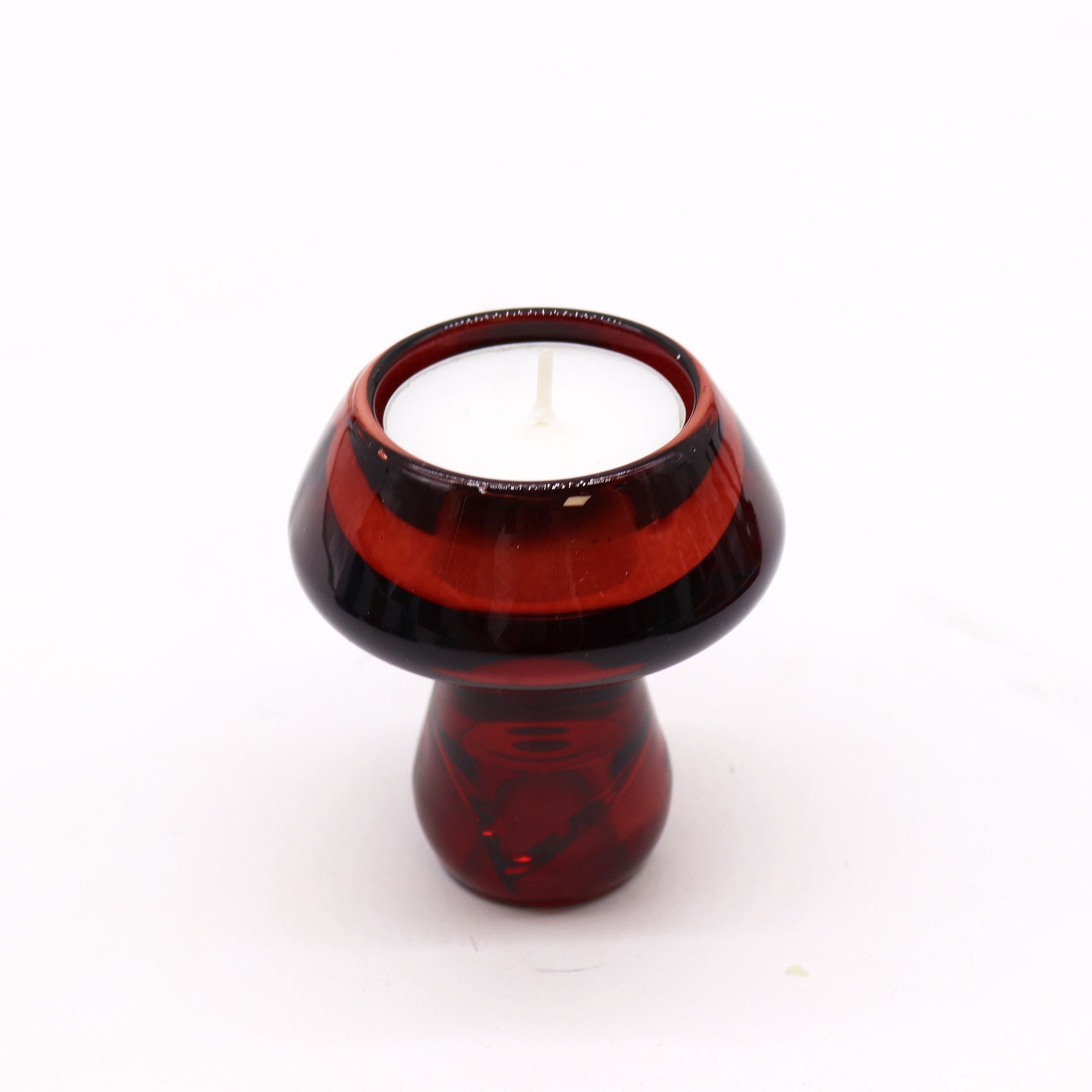 Mushroom Flip Dinner Candle Tealight Holder Set of 2 – Vampire Red