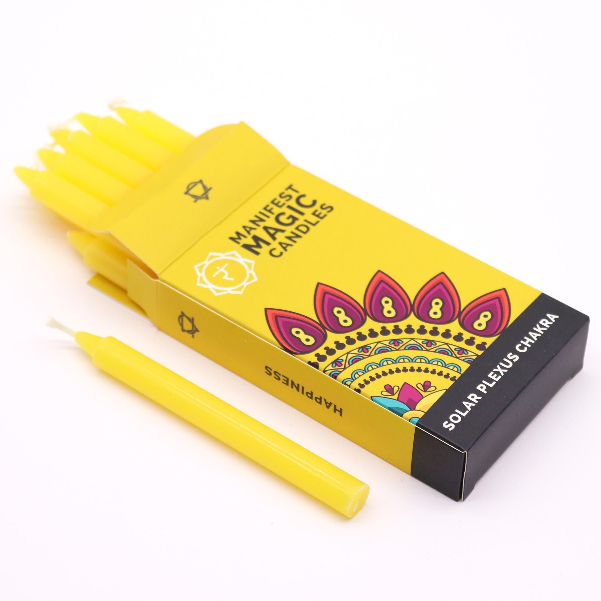 Manifest Magic Candles 12 Pack – Yellow Solar Plexus