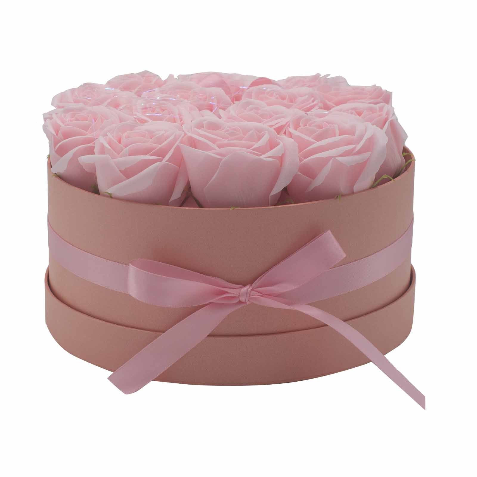Flower Round Box - Pink Roses