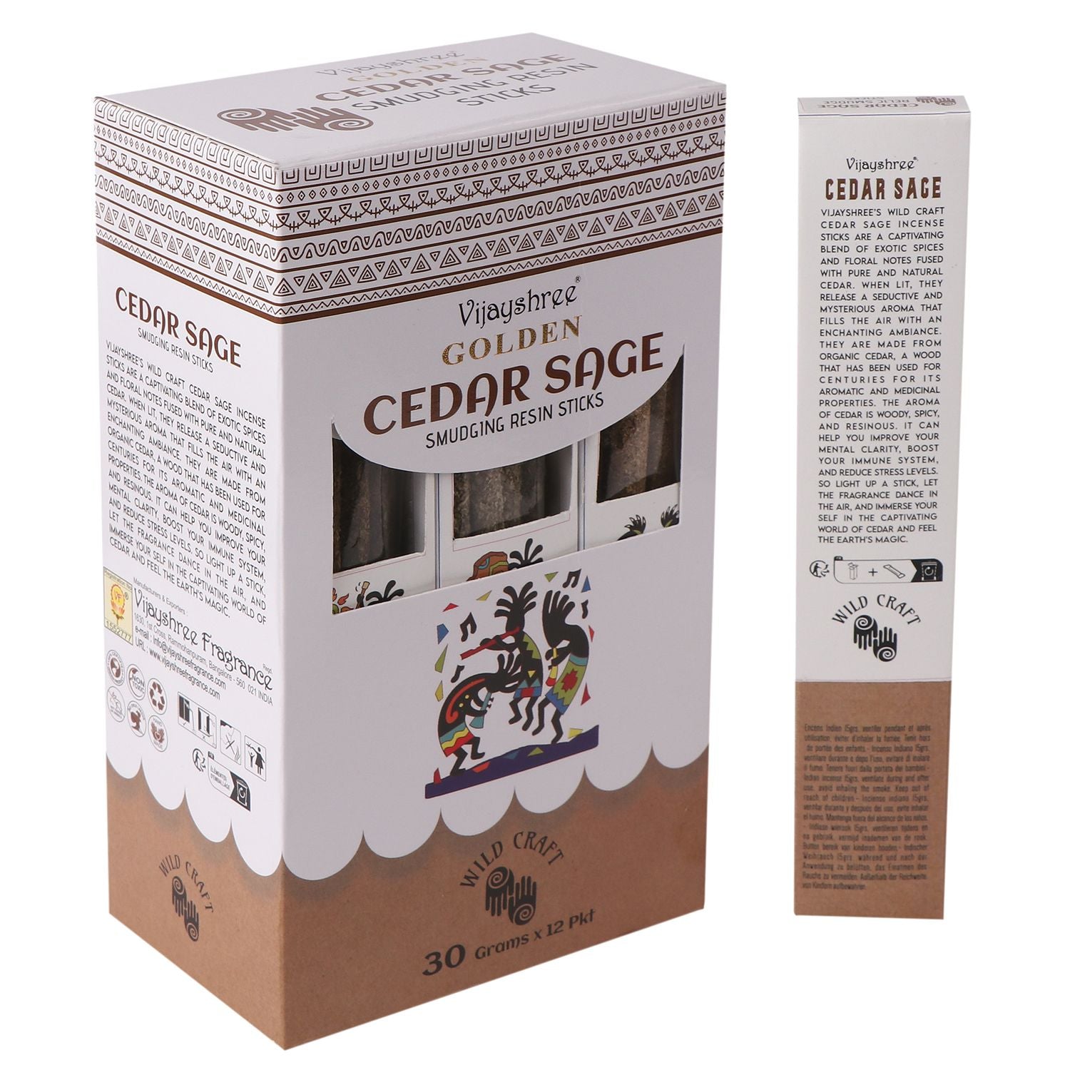 Golden Cedar Sage Smudging Resin Sticks 30g (6s)