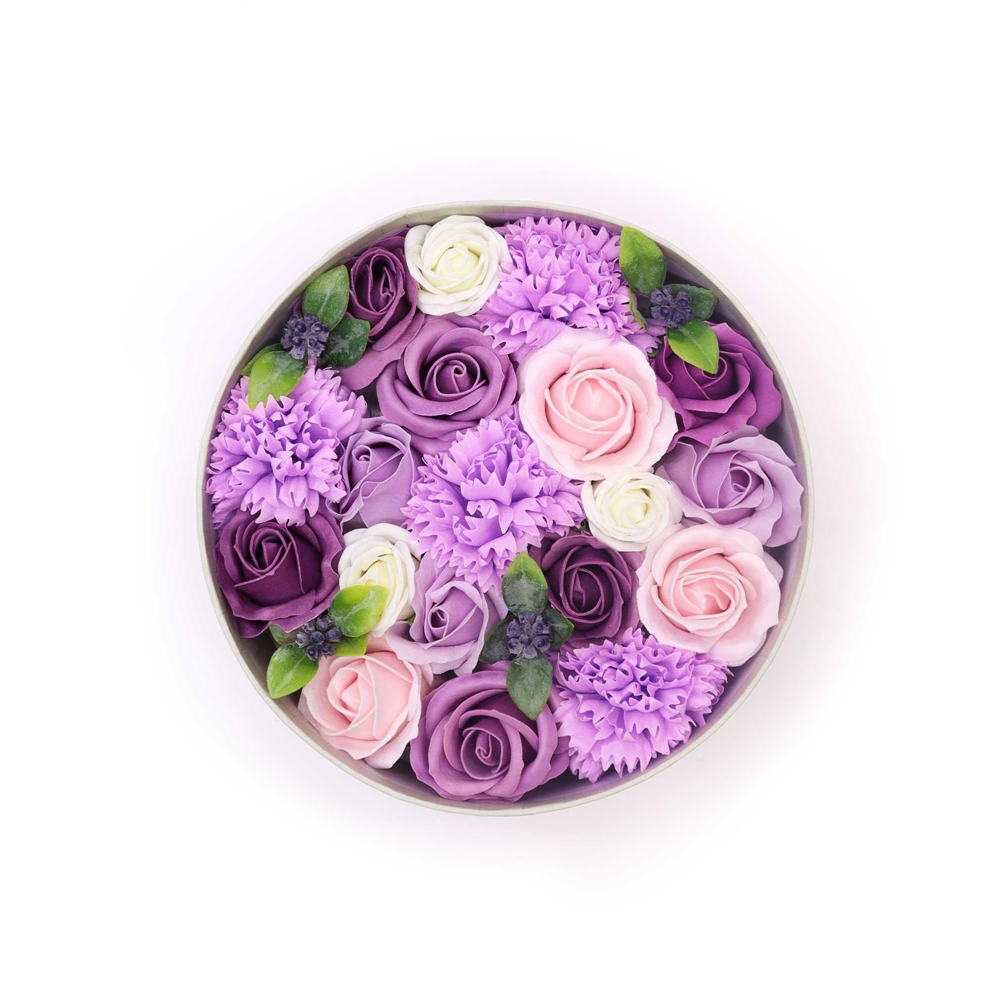 Merci Round Gift Box – Lavender Rose & Carnation