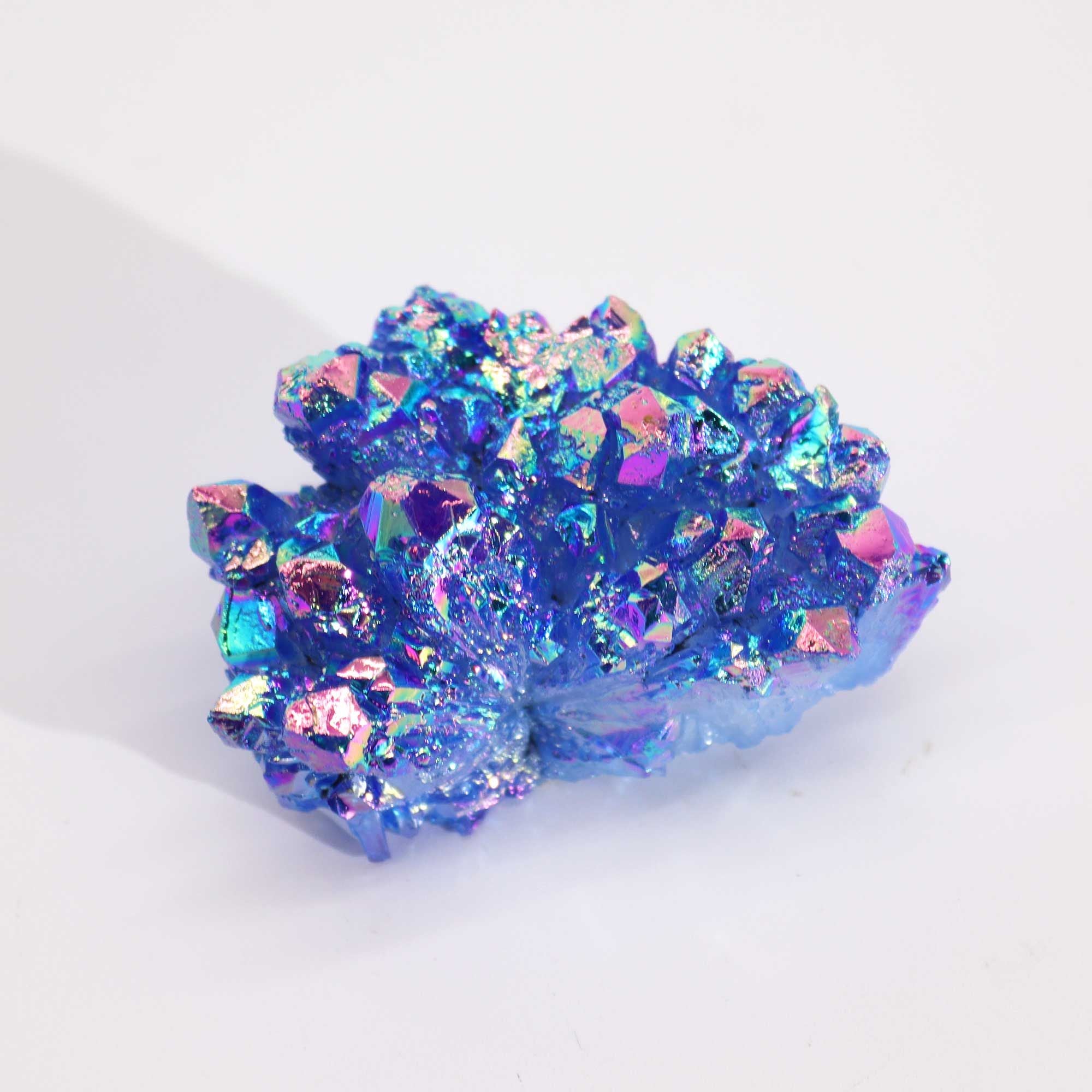 Enhanced Natural Quartz Cluster - Aura Aqua Halo Quartz (Approx. 7–10 cm)