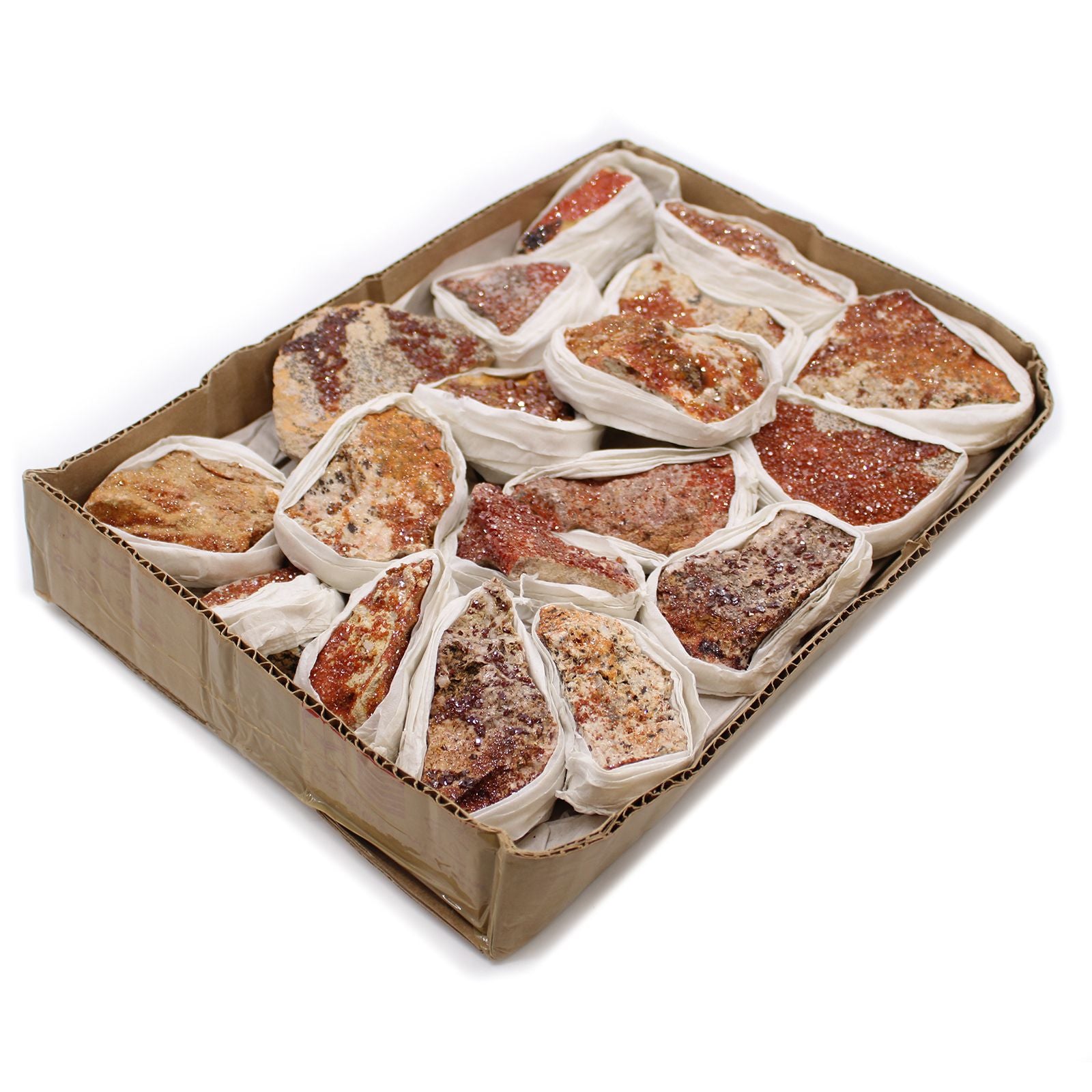 Mineral Specimens - Vanadinite (Approx. 20 Pieces per Tray)
