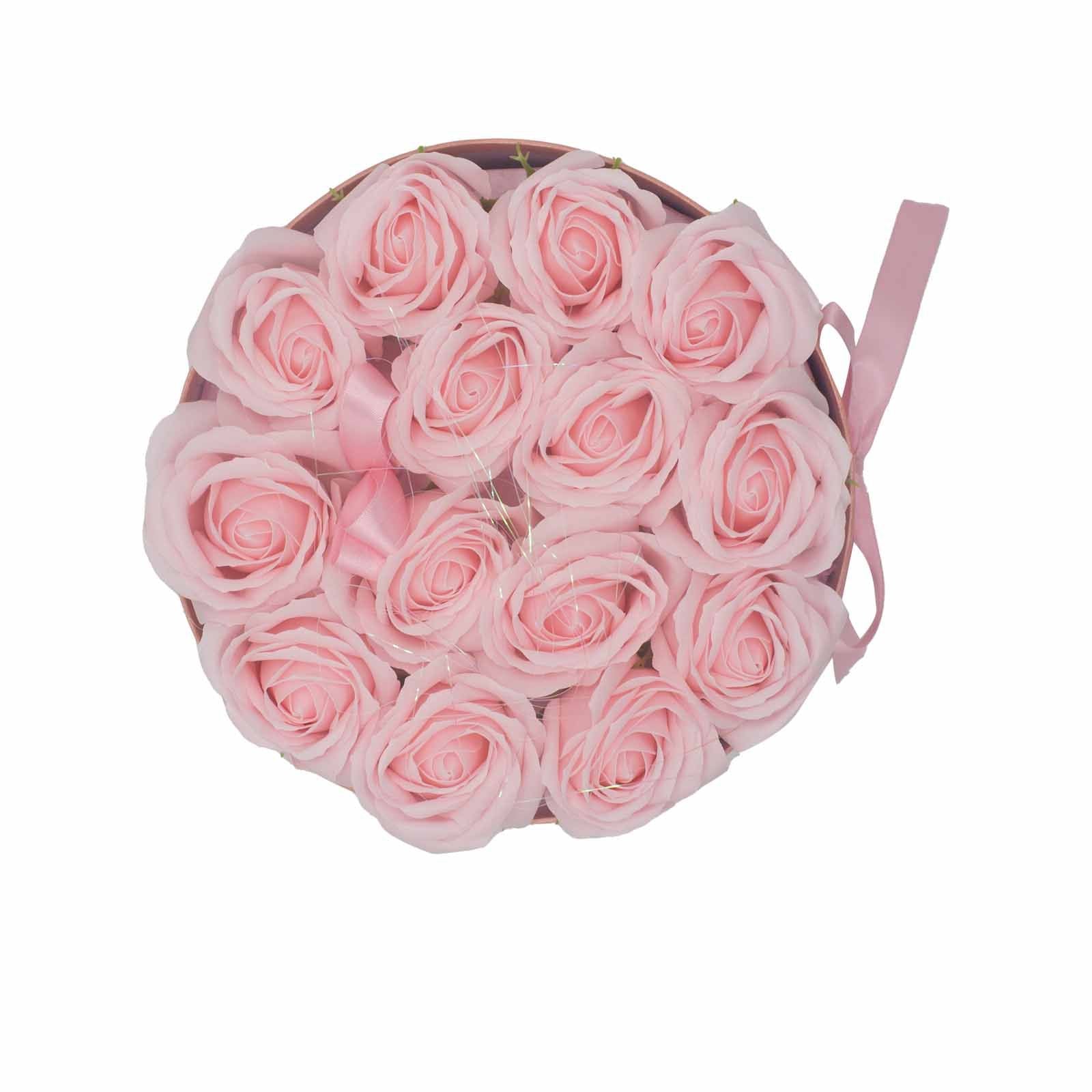 Flower Round Box - Pink Roses