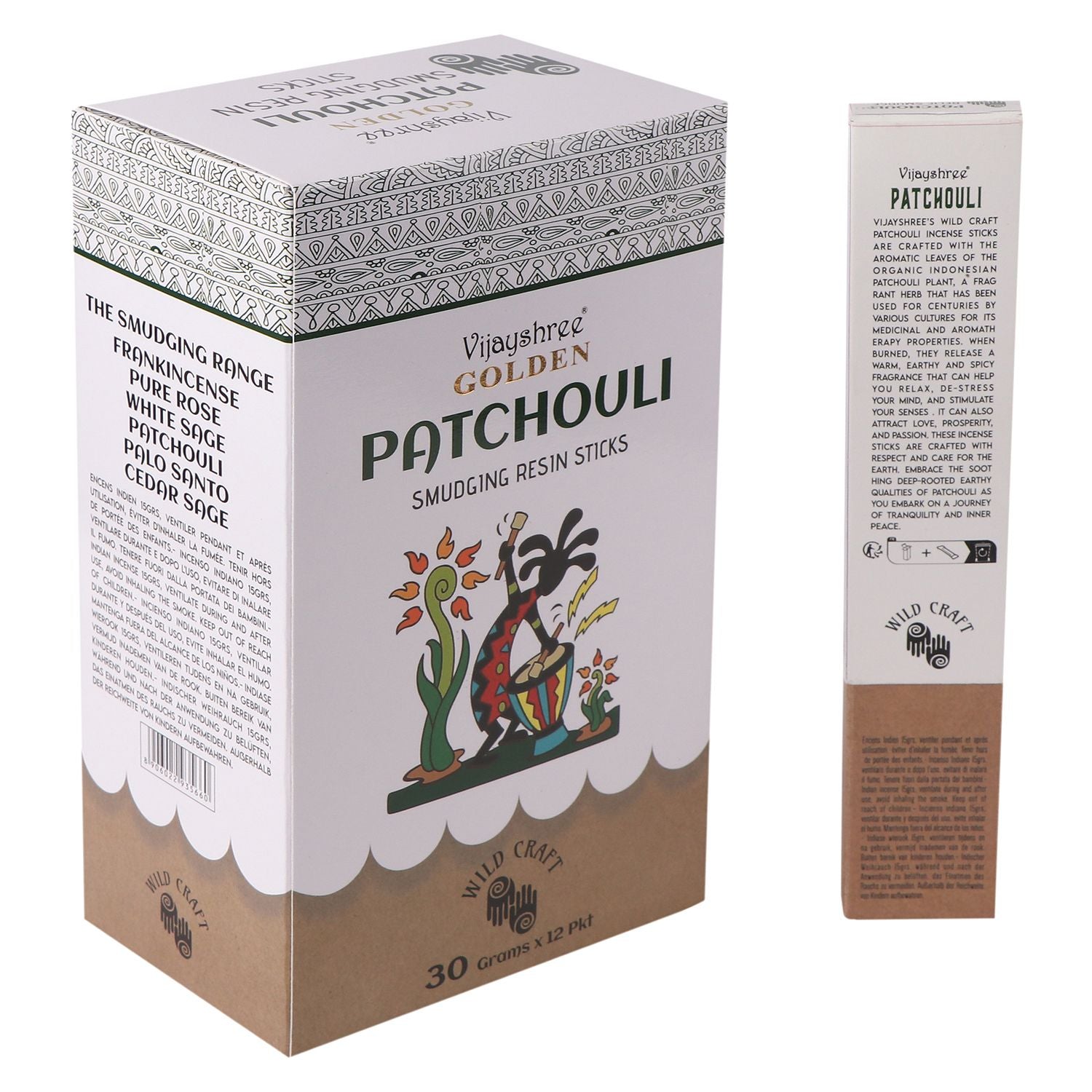 Golden Patchouli Smudging Resin Sticks 30g (6s)