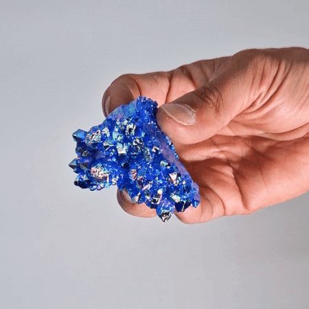 Enhanced Natural Quartz Cluster - Aura Aqua Halo Quartz (Approx. 7–10 cm)
