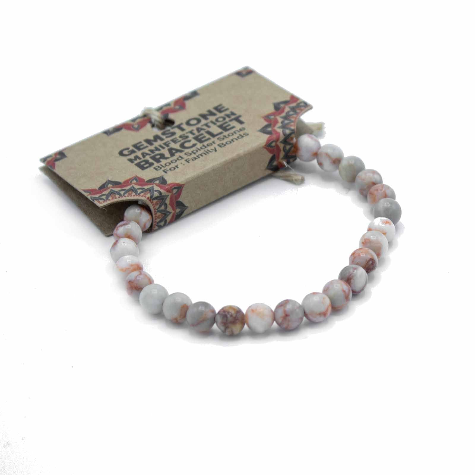 Gemstone Manifestation Bracelet - Blood Spider Stone (Family Bonds)