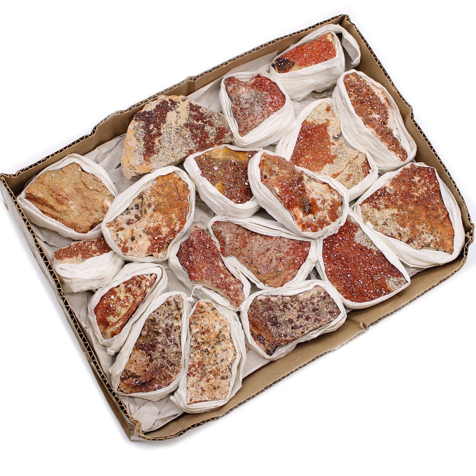 Mineral Specimens - Vanadinite (Approx. 20 Pieces per Tray)