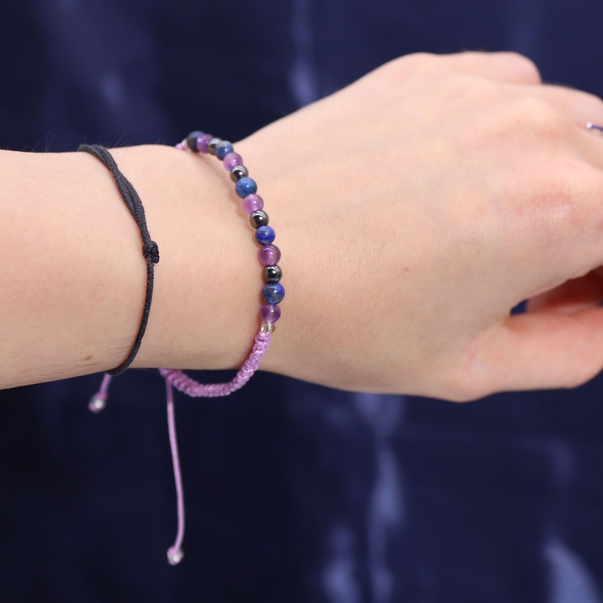 Zodiac Crystal Candle + Gemstone Bracelet - Aquarious