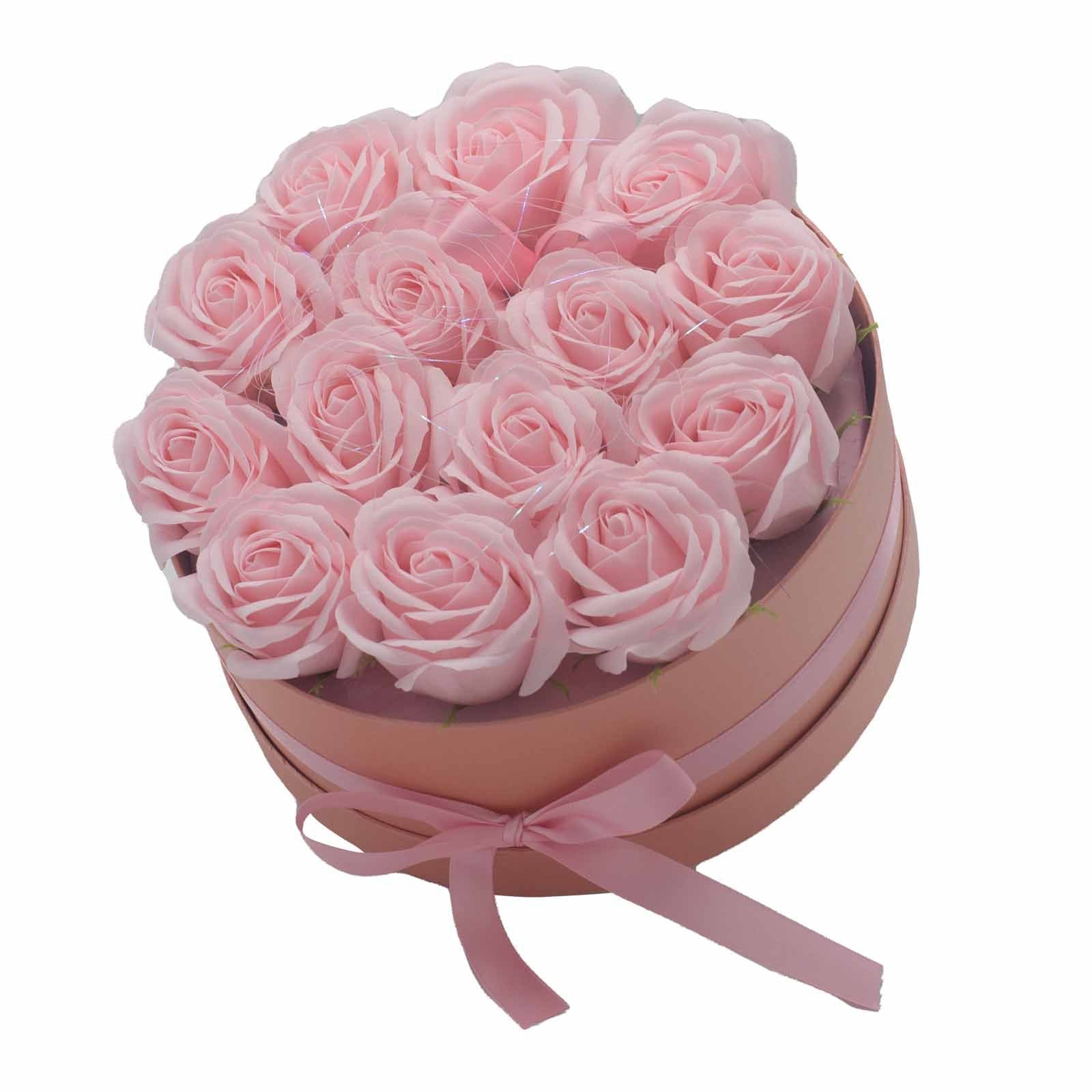 Flower Round Box - Pink Roses