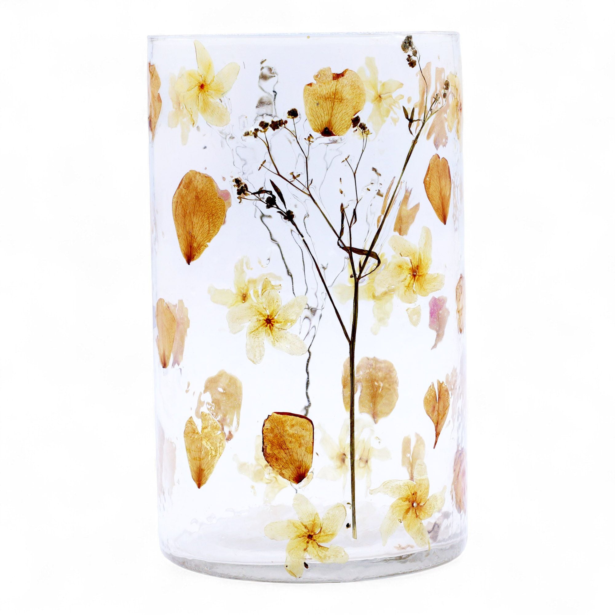Natural Floral Glass – Tall Vase Candle Holder – Rose