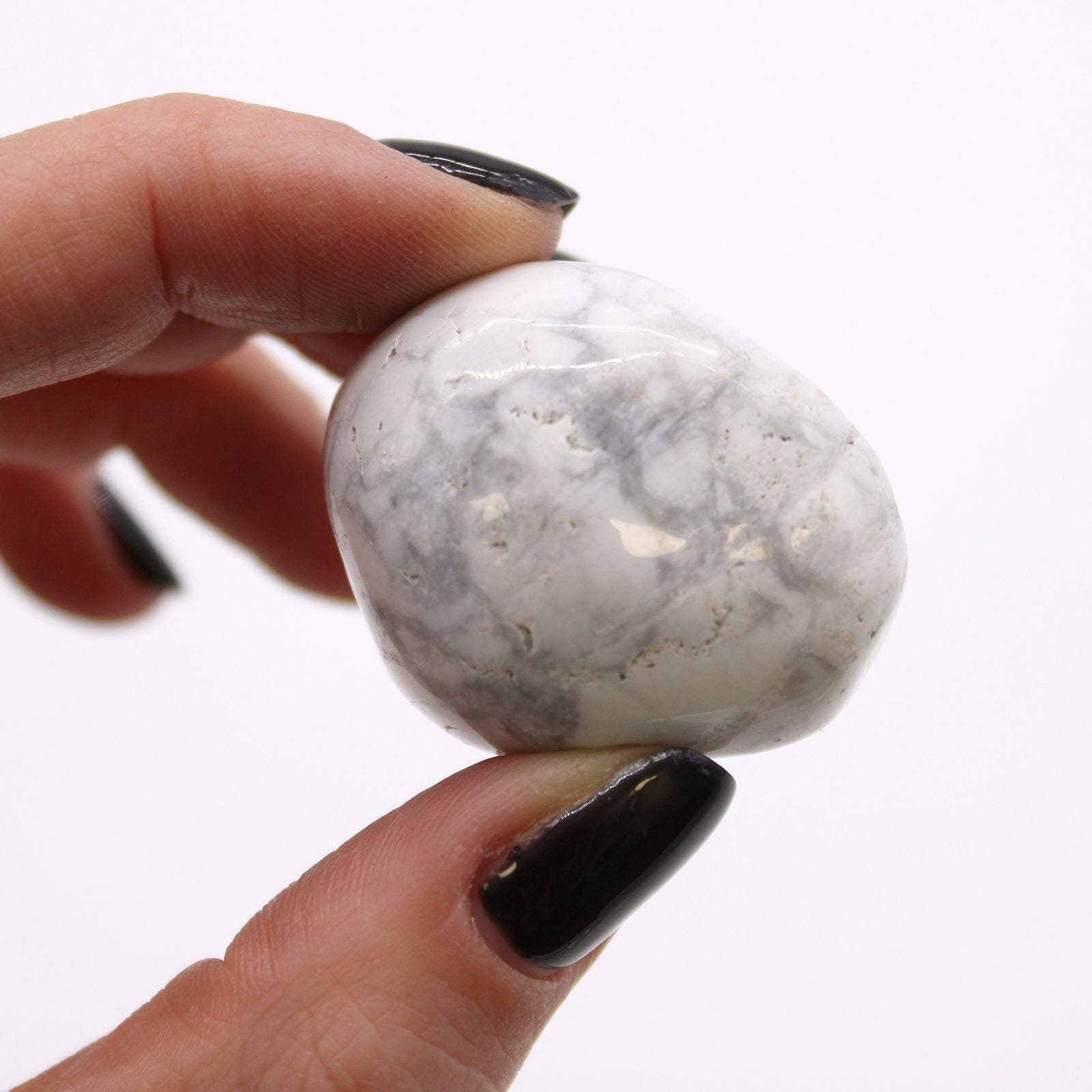 African Tumble Stone x6 - Large - White Howlite (Magnesite)