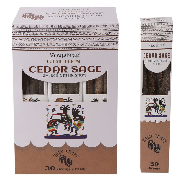 Golden Cedar Sage Smudging Resin Sticks 30g (6s)