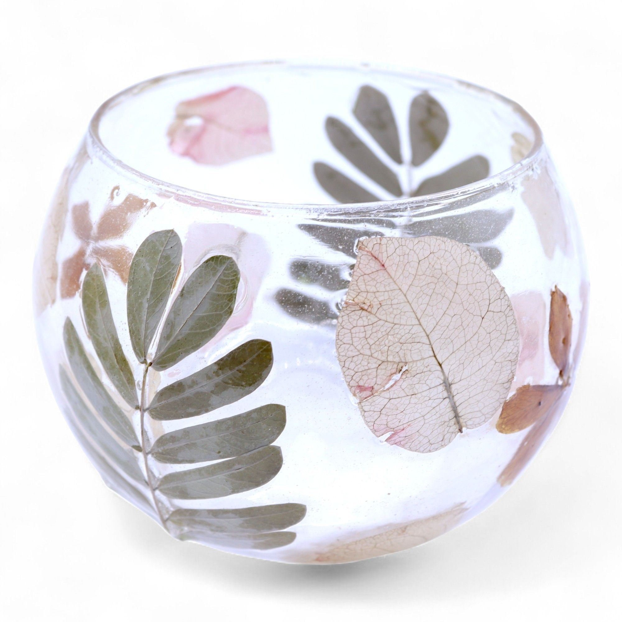 Natural Floral Glass - Bowl Candle Holder – Primavera