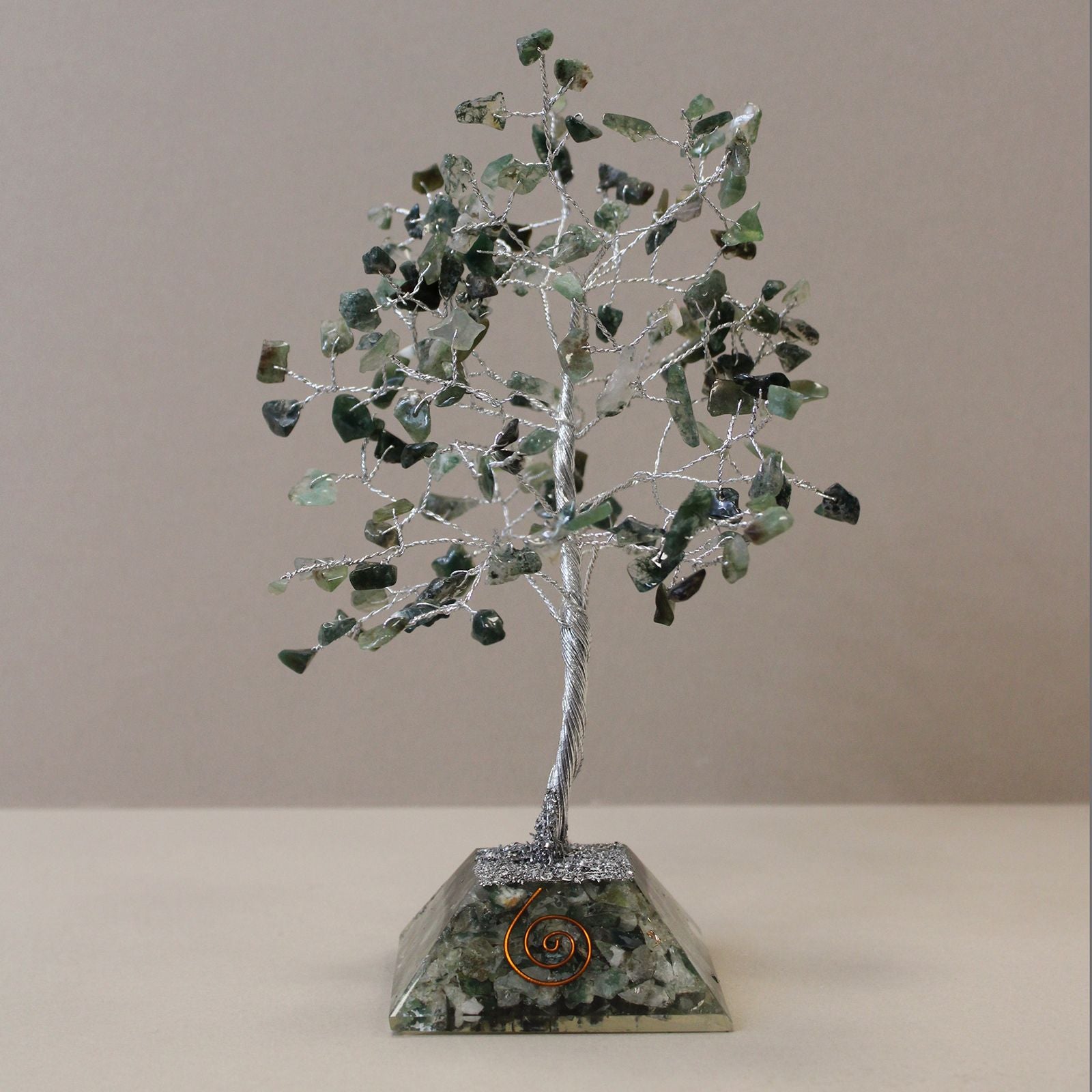 Gemstone Tree (160 Stones) - Moss Agate on Orgonite Base