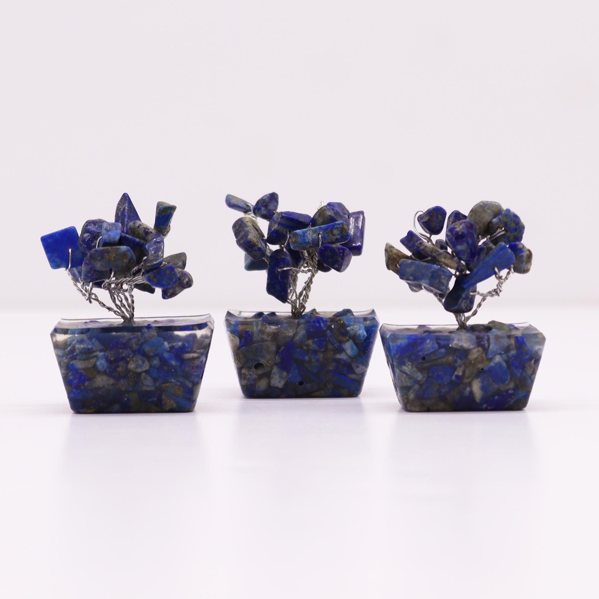 Mini Gemstone Tree on Orgonite Base (15 Stones) - Sodalite