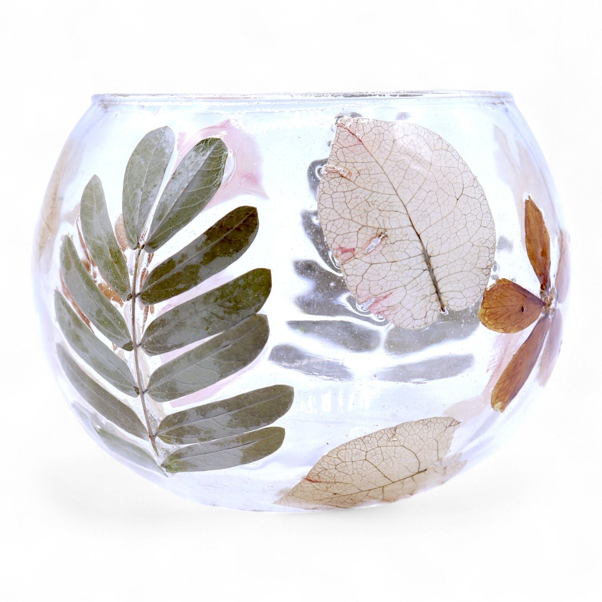 Natural Floral Glass - Bowl Candle Holder – Primavera