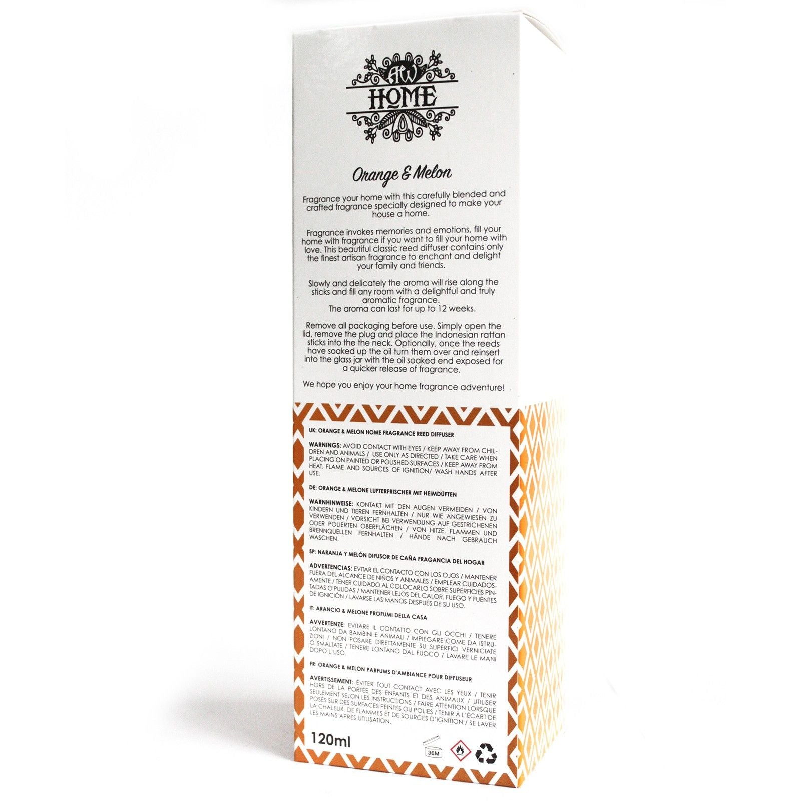 Reed Diffuser 120 ml – Orange & Melon