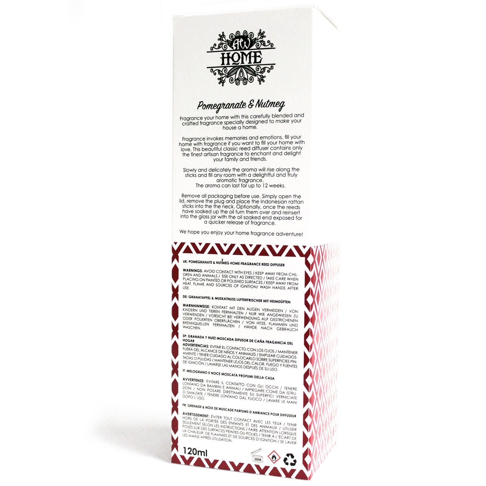 Reed Diffuser 120 ml – Pomegranate & Nutmeg