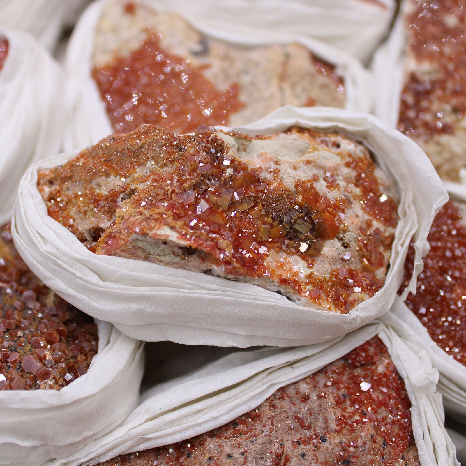 Mineral Specimens - Vanadinite (Approx. 20 Pieces per Tray)
