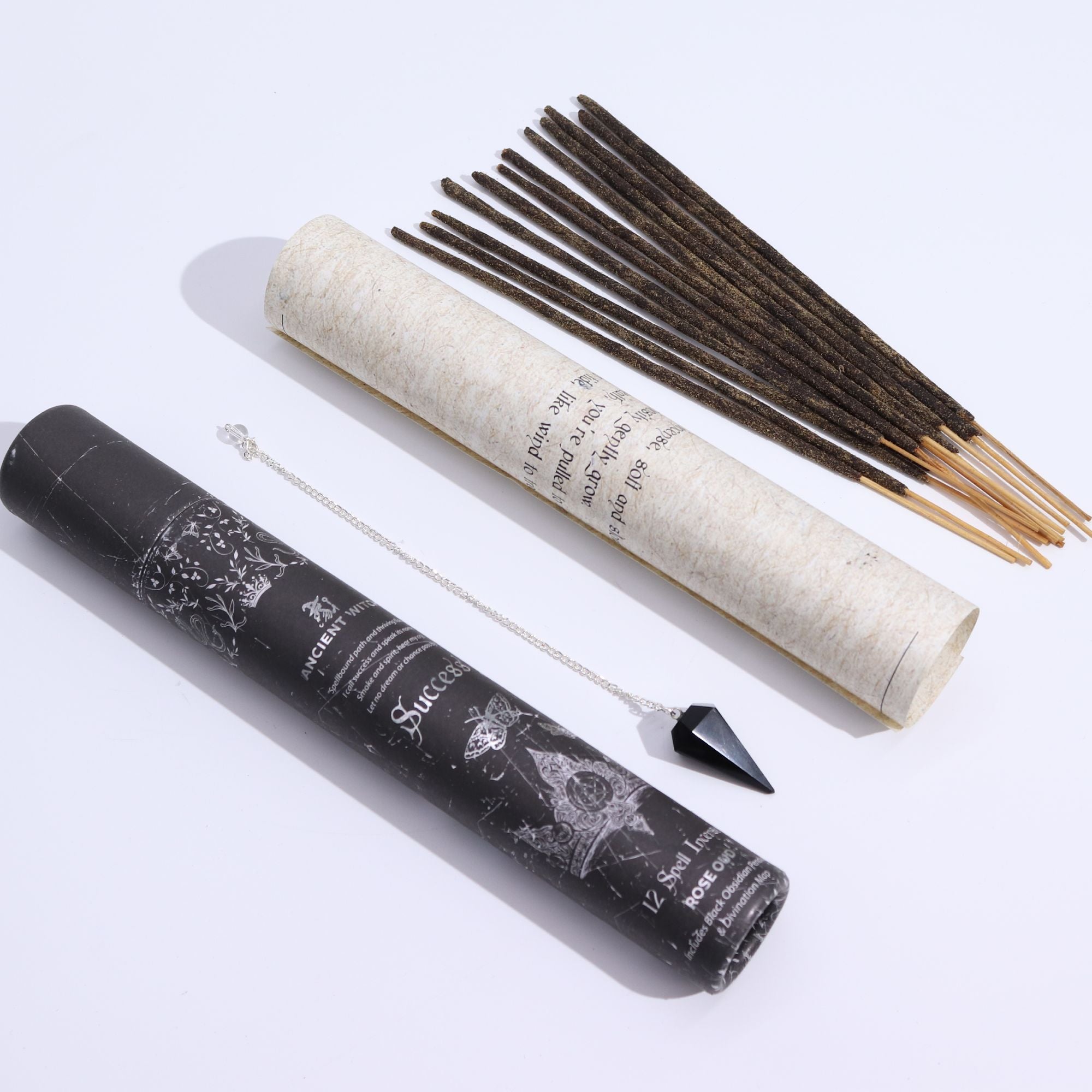 Ancient Witch Spell Incense -  Black Obsidian Pendulum - Success
