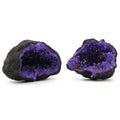 Coloured Calcite Geode Black Rock - Blue