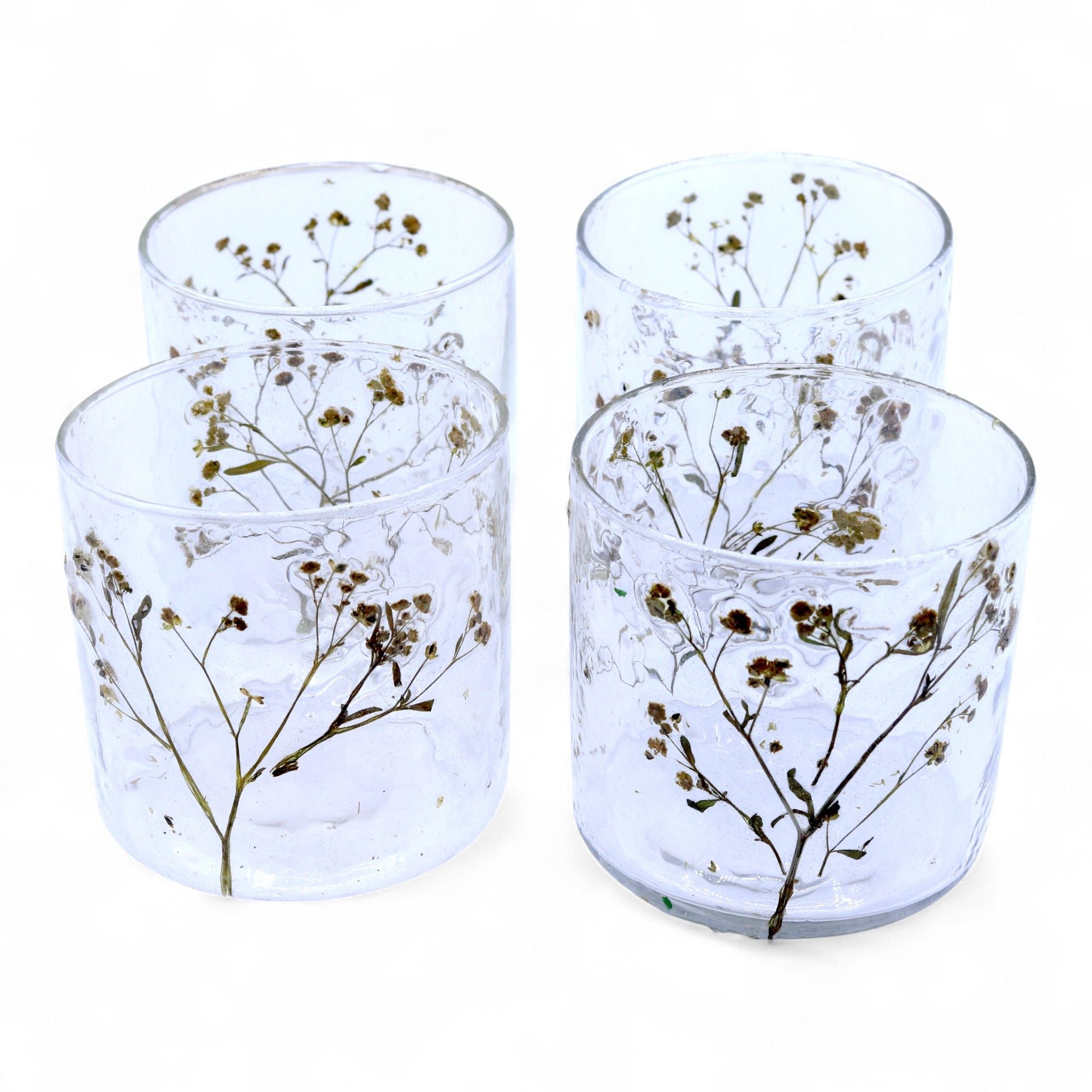 Natural Floral Glass – Straight Candle Holder – Margarita