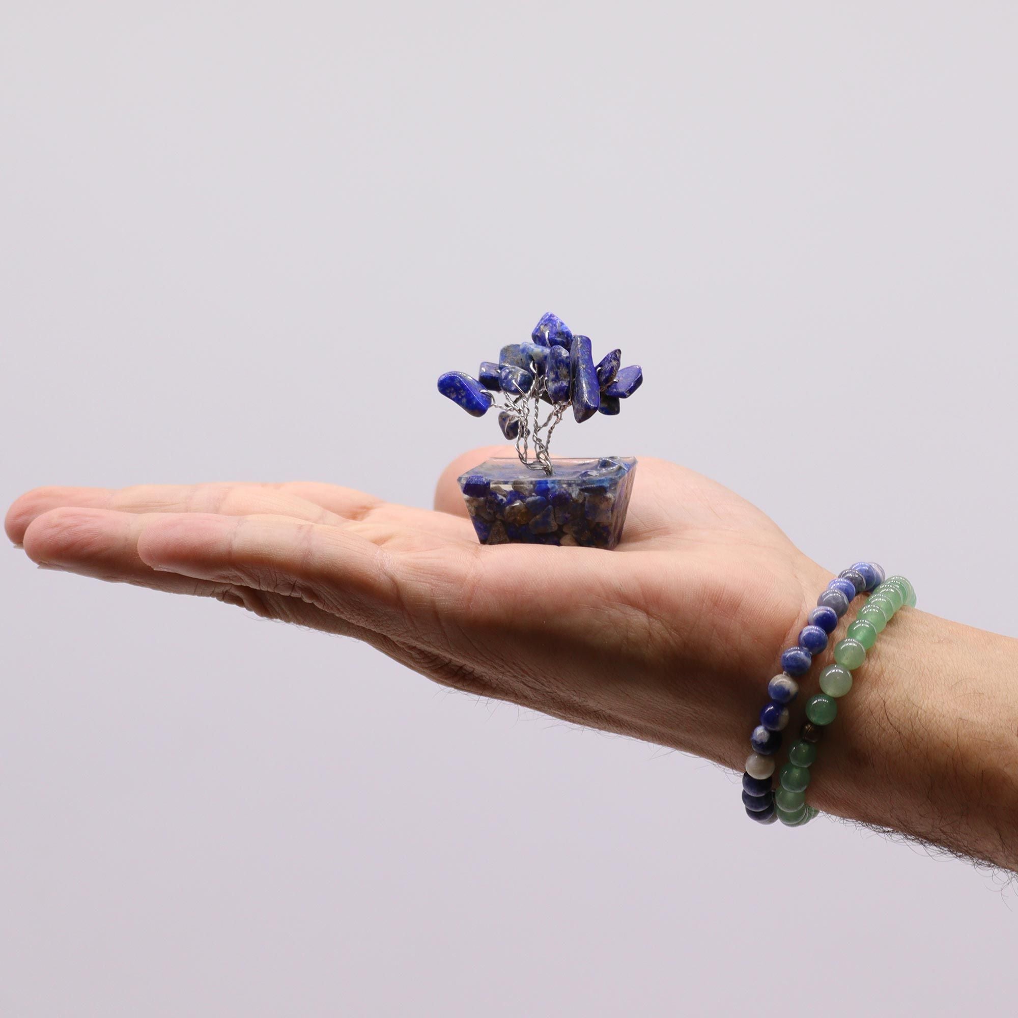 Mini Gemstone Tree on Orgonite Base (15 Stones) - Sodalite