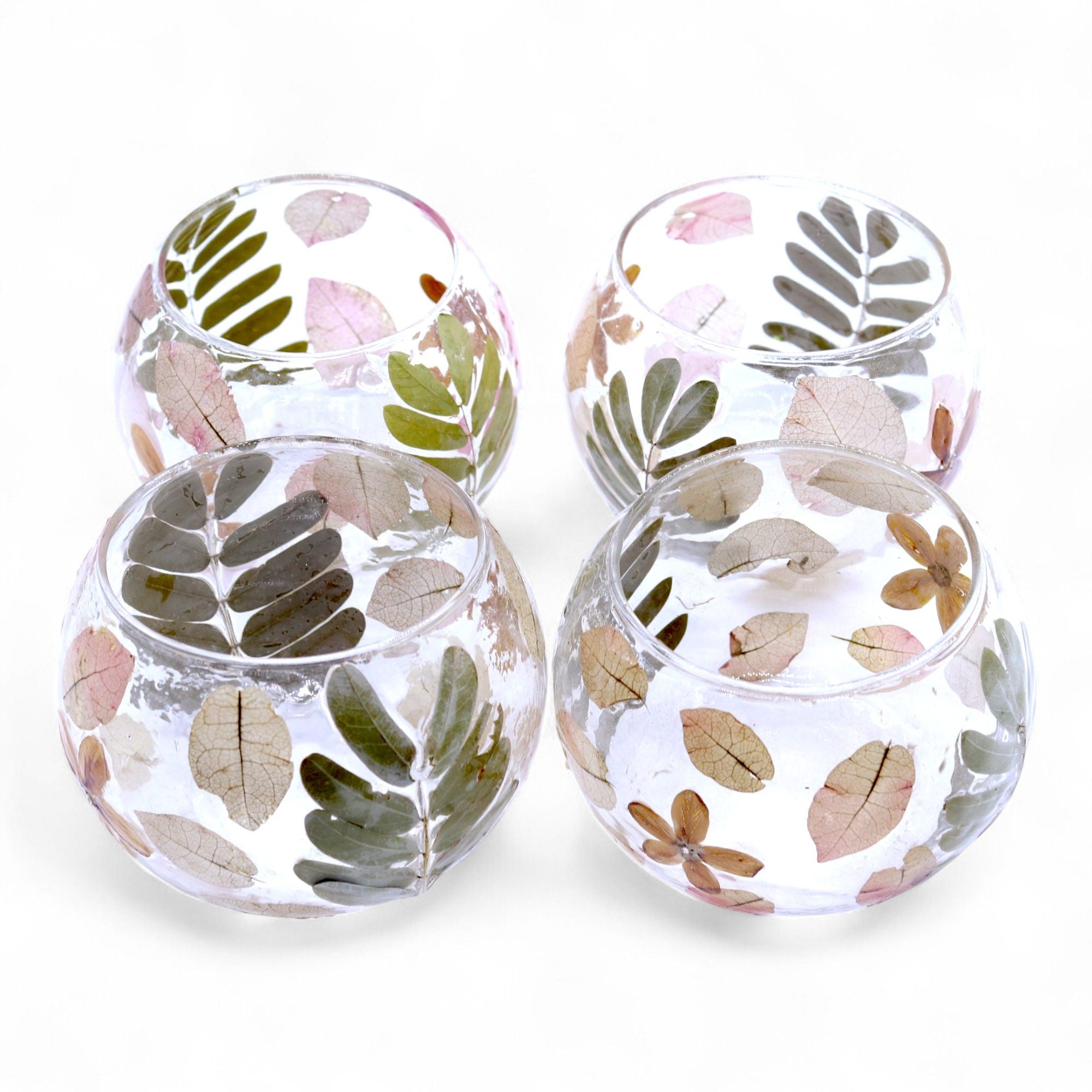 Natural Floral Glass - Bowl Candle Holder – Primavera