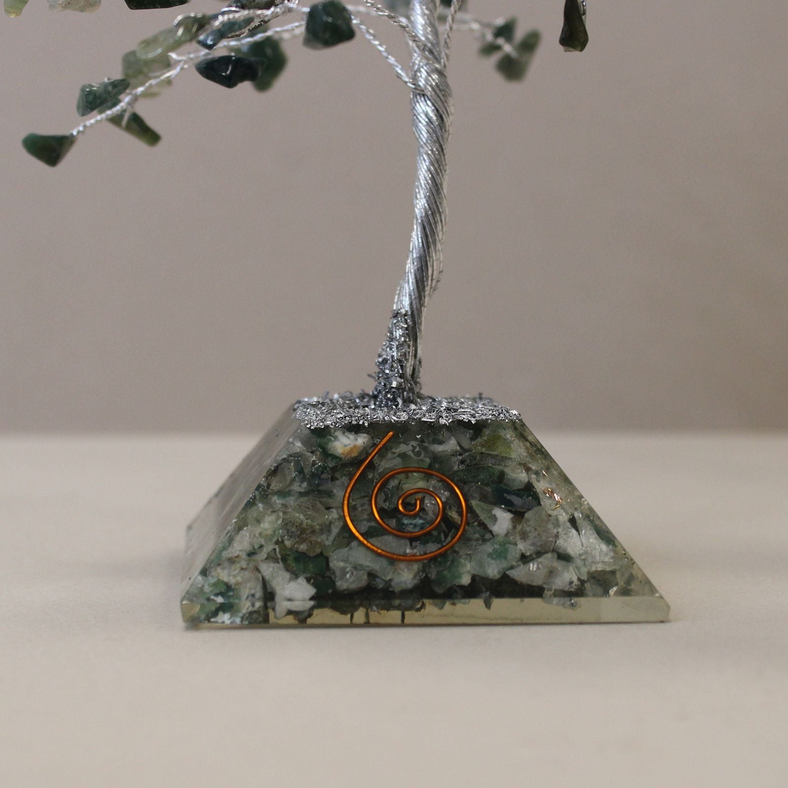 Gemstone Tree (160 Stones) - Moss Agate on Orgonite Base
