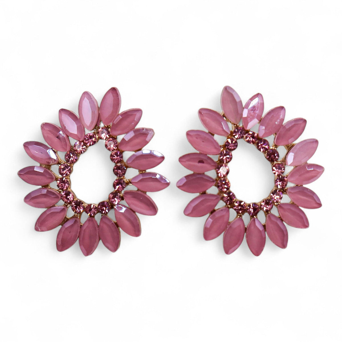 Soft Pink Vintage Glass Earrings - Loop