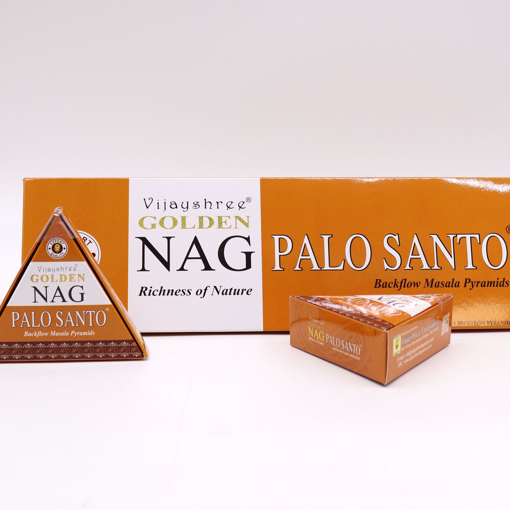 Jumbo Golden Nag Back Flow Incense Cones 42g - Palo Santo