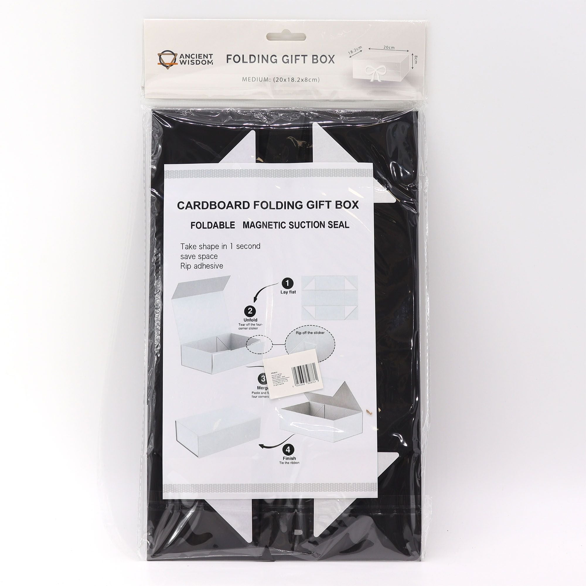 Flat Pack Gift Box - Medium Square - Black