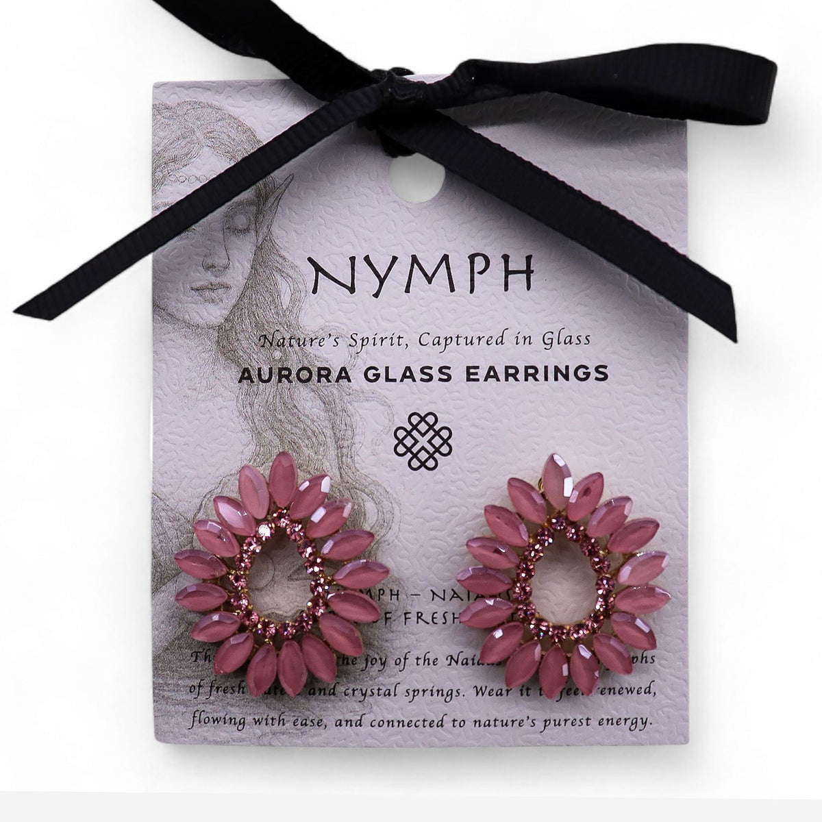 Soft Pink Vintage Glass Earrings - Loop