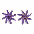 Lavender Vintage Glass Earrings - Flowers