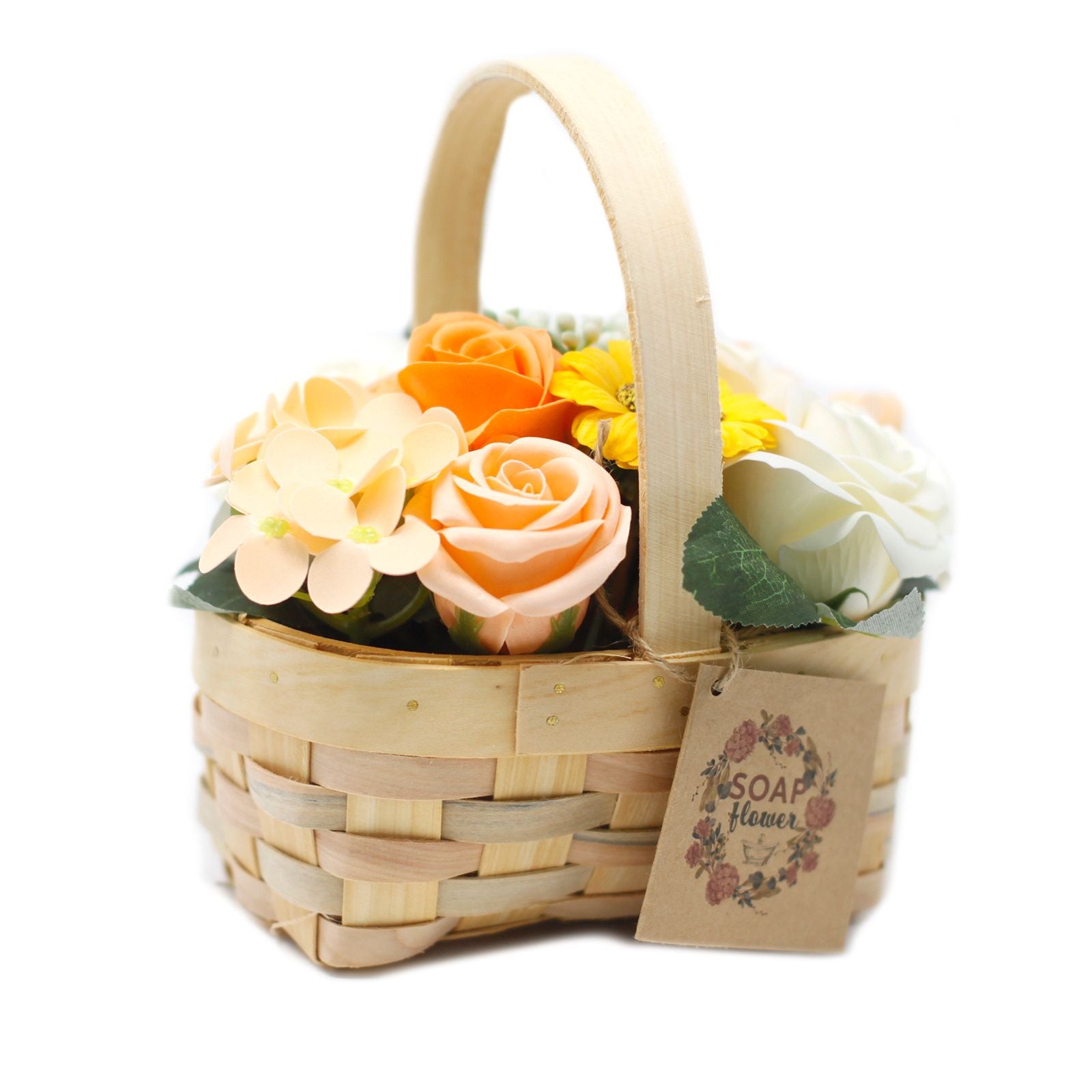 Medium Wicker Basket Bouquet – Orange