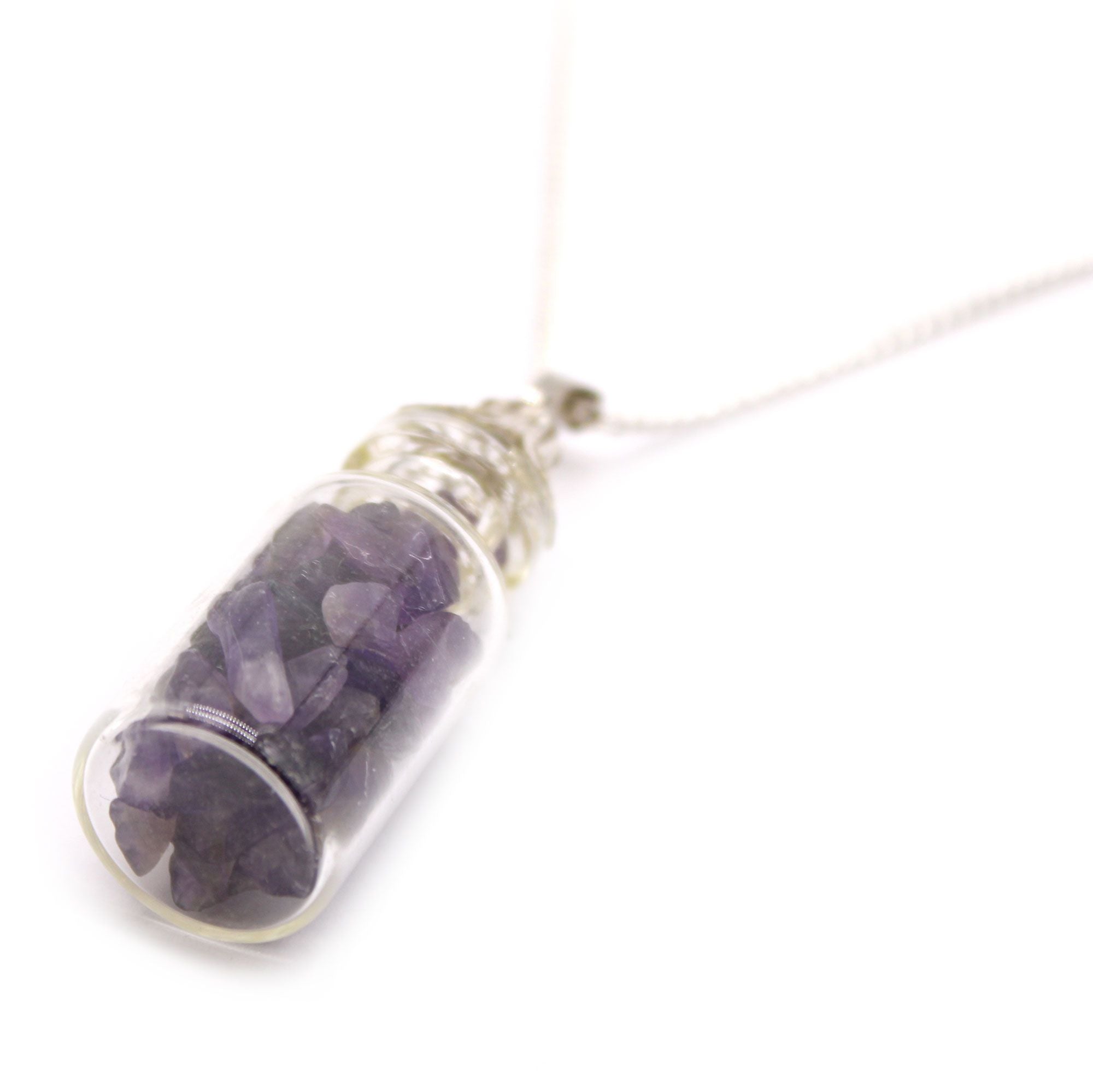 Bottled Gemstone Necklace - Amethyst