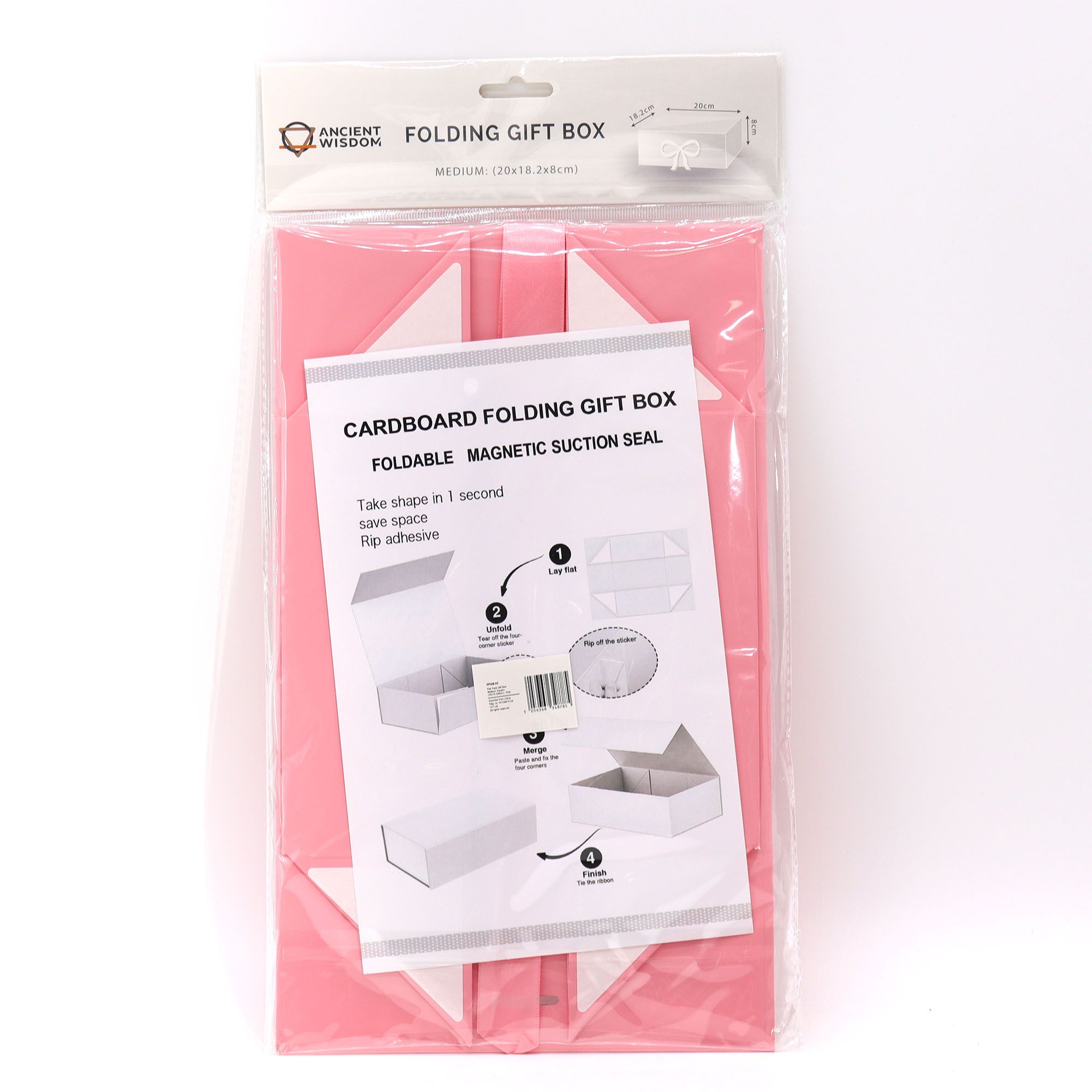 Flat Pack Gift Box - Medium Square - Pink