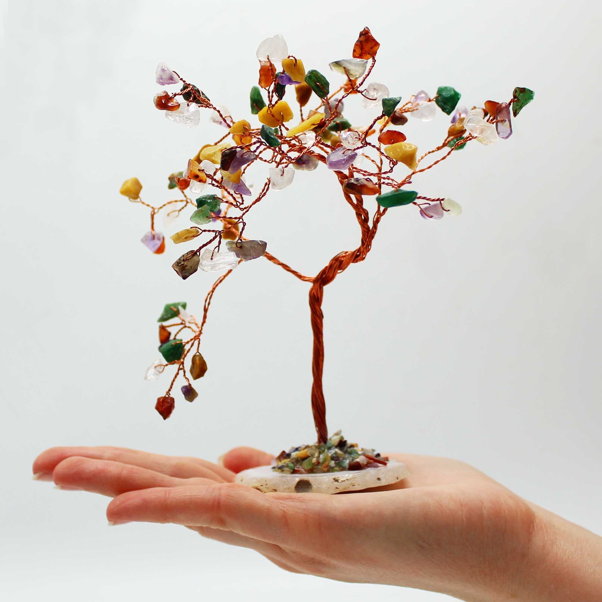 Large Gemstone Tree (100 Stones) - Multi Stones on Natural Agate Base