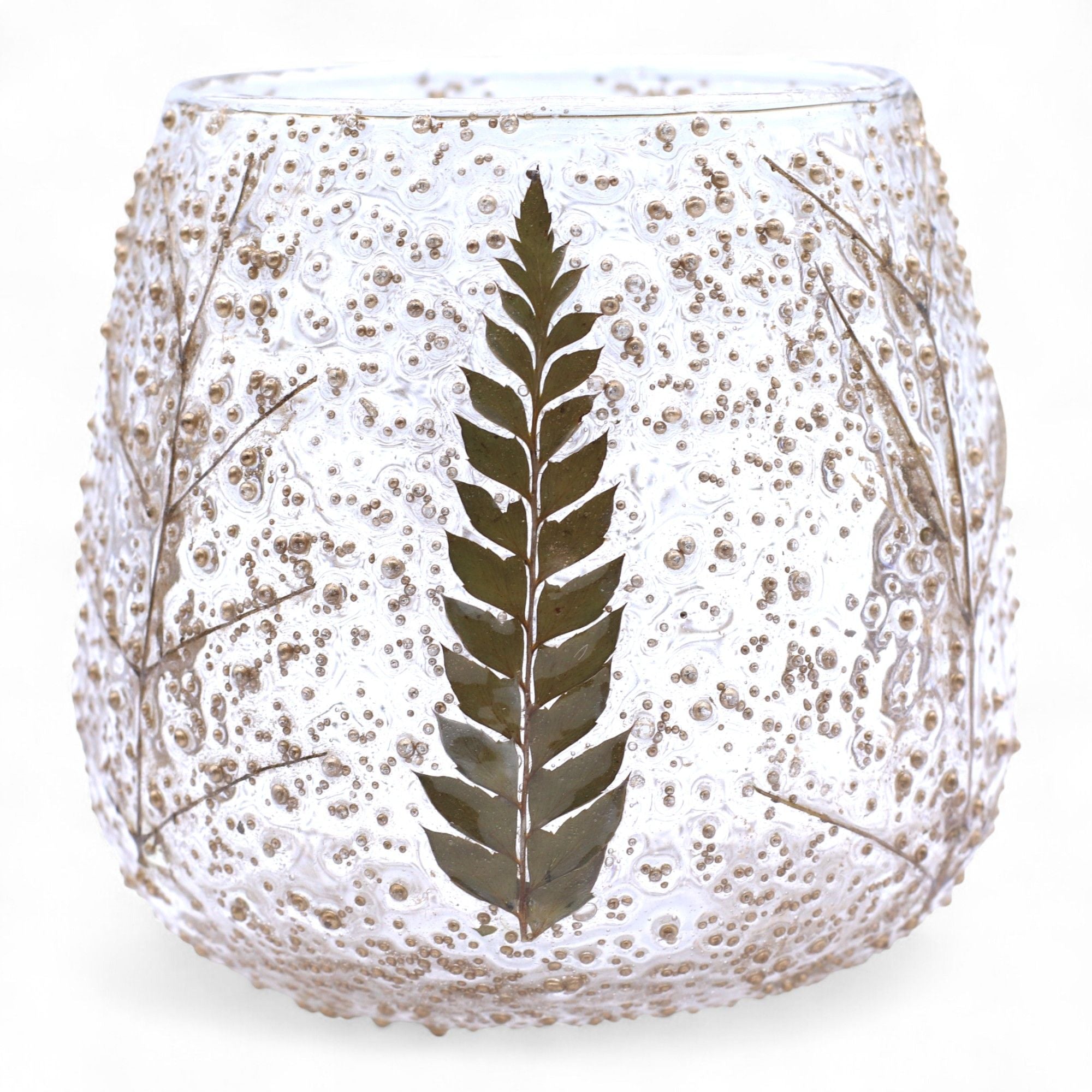 Natural Floral Glass – Straight Candle Holder – Pino