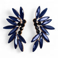 Royal Blue Vintage Glass Earrings - Fairies