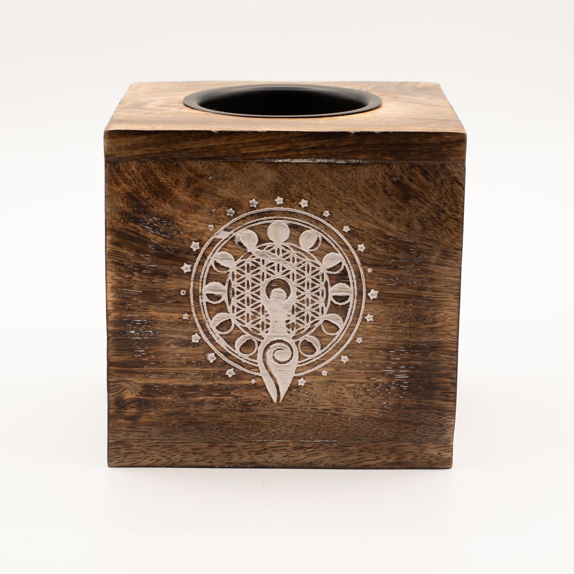 Mango Wood Oil Burner Large  - Moon Goddess