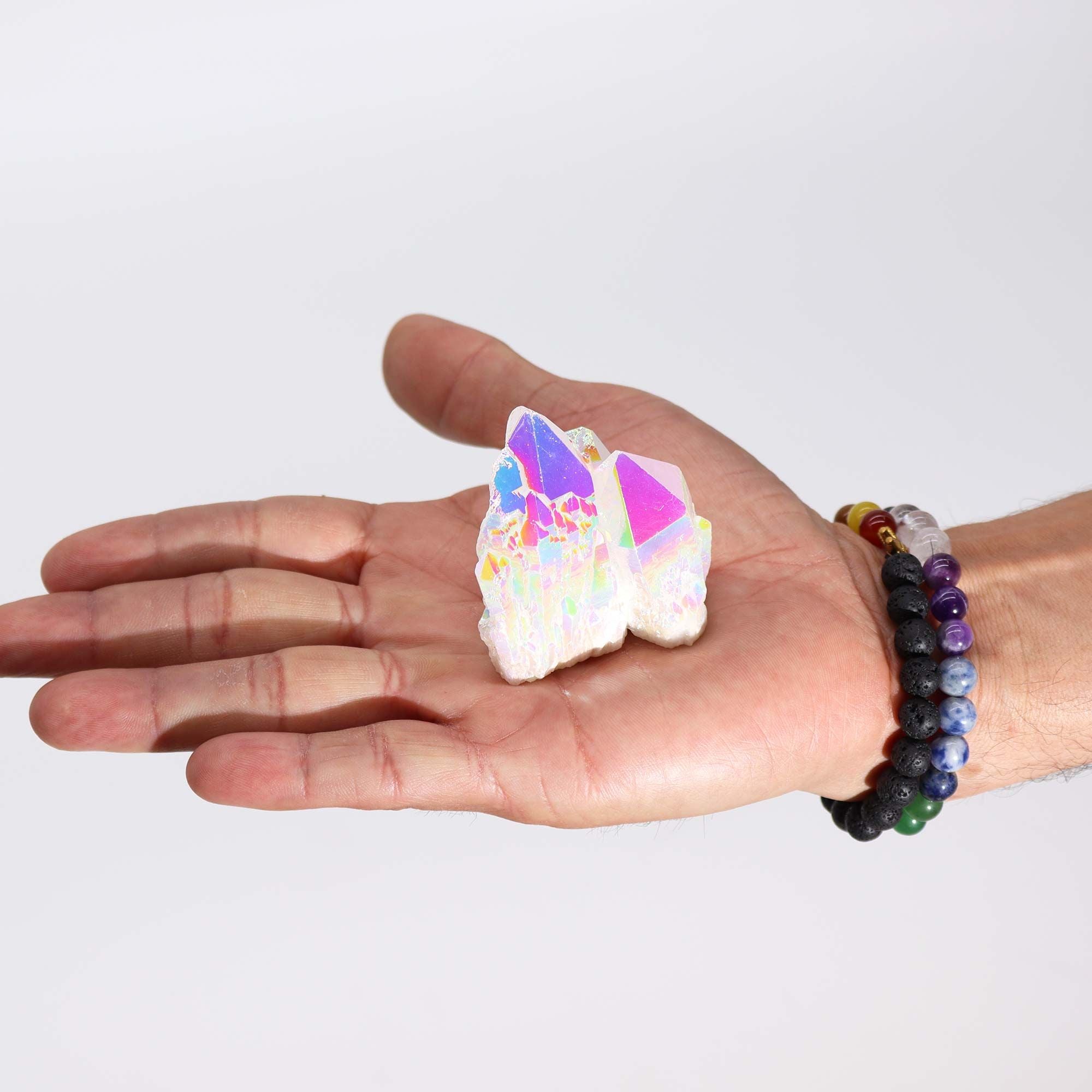 Enhanced Natural Quartz Cluster - Aura Angel Quartz (Approx. 7–10 cm)